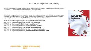 Matlab and simulink student suite. Matlab For Engineers 4th Edition Freedownload Books