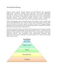 Maslow maslow melih melihat at indiv individu idu sebaga sebagaii sesuat sesuatu u yang yang berint berinter ergra grasi si dan penyus penyusuan uan kesel keseluru uruhan han. Teori Keperluan Maslow