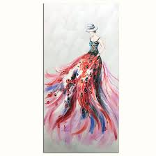 Check spelling or type a new query. Metuu Modern Canvas Paintings Texture Palette Knife Paintings Modern Home Decor Wall Art Painting Beautiful Girl With Peacock Skirt Wall Decoration Ready To Hang Ready To Hang 24x48 Inch Red Buy Online