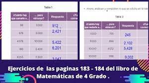 Añade tu respuesta y gana puntos. Ejercicios De La Paginas 183 A La 184 Libro De Matematicas De 4 Grado Youtube