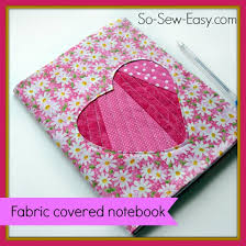 If you want to learn how to make a fabric book cover check out this tutorial with step by step illustrations and free applique pattern. Free Sewing Tutorial How To Make A Fabric Covered Notebook I Sew Free