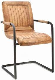 eleonora sale set van 2 stoel mika armleuning leer cognac stoelen industriele eettafels eetkamerstoelen