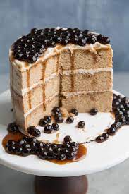 Boba Milk Tea Cake The Little Epicurean Recipe Tea Cakes Recipes Milk Tea Recipes Tea Cakes