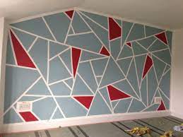 Wall Paint Design Ideas With Tape Red Novocom Top