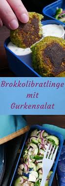 Brokkolibratlinge Mit Gurkensalat Und Joghurt Krauter Dip Rezept Essen Fur Unterwegs Gurkensalat Lecker