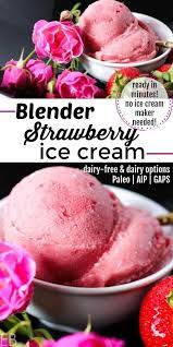 Blender Strawberry Ice Cream Non Dairy And Dairy Versions Paleo Low Carb Aip Gaps Recipe Strawberry Ice Cream Paleo Ice Cream Healthy Dessert Recipes