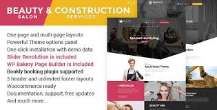 Beauty Salon Amp Construction Services Wordpress Theme Download Construction Services Salon Services Salons