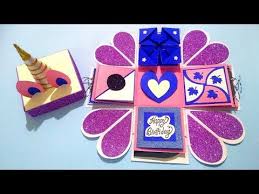 Saved by indu's craft creations Beautiful Handmade Explosion Box Idea For Birthday Complete Tutorial Youtube