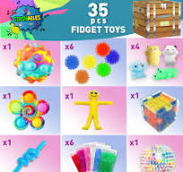‫Amazon.com: חבילת צעצועי פידג'ט Sensory - 35 יחידות צעצועים להפגת מתחים  ואנטי חרדה לילדים - חבילות פידג'ט מגניבות עם כדורי לחץ, קוביית פידג'ט ועוד  ...‬‎