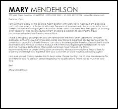 Booking Agent Cover Letter Sample Cover Letter Templates Examples