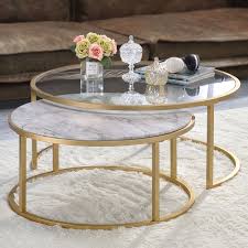 Acme Furniture 81110 Shanish 2 Piece Nesting Table Set Faux Marble Gold In 2020 Nesting Coffee Tables Coffee Table Coffee Table Design Modern