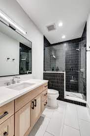Add sample add to my projects quick view mill pointe carson gray wood plank ceramic tile. 75 Beautiful Black Tile Bathroom Pictures Ideas June 2021 Houzz