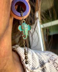 Enjoy fast delivery, best quality and cheap price. Magnetic Bloodwood Tunnels With Detachable Gold Turquoise Elephant Dangles For Stretched Ears Sizes 2g 6mm 1 26mm Plugs Earrings Pearl Plugs Dangle Plugs