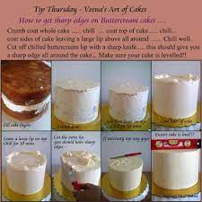 Sharp Edges On Buttercream Cakes Veena S Art Of Cakes Basic Cake Cake Recipes Frosting Recipes