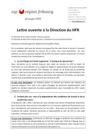 Vous allez adresser une lettre à votre supérieur et aux ressources déc. Lettre Ouverte A La Direction Du Hfr Syndicat Des Services Publics
