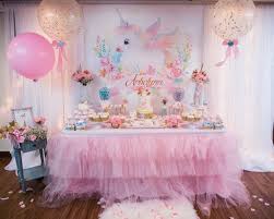 All of the desserts and the cake were pink, and there were. Baby Unicorn Themed First Birthday Party Pretty My Party Party Ideas