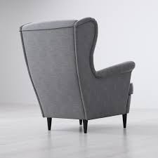 This ikea strandmon wing chair slipcover come with your choice of either a matching armrest organizer or a small pet mat. Strandmon Nordvalla Dark Grey Wing Chair Ikea