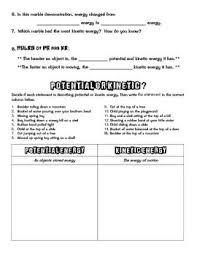 Measure Potential And Kinetic Energy Experiment Activity W Small Marbles Balls Physical Science Lessons Science Teaching Resources Elementary Science Experiments