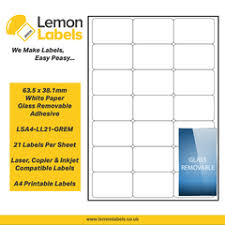 70gsm white paper with permanent adhesive. Lsa4 Ll21 63 5 X 38 1mm White Paper With Permanent Adhesive Labels Lemon Labels