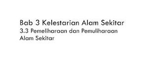 Kepentingan pemeliharaan & pemuliharaan alam sekitar. Kssm Sains T5 3 3 Pemeliharaan Dan Pemuliharaan Alam Sekitar Youtube