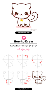 Cute cat drawing easy at paintingvalley com explore collection. How To Draw Kawaii Cat Easy Step By Step Drawing Tutorial