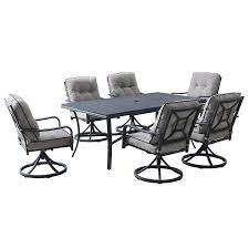 Your home improvements refference | martha stewart patio furniture. Martha Stewart Thornfield 7 Piece Gray Frame Patio Set With Gray Polyester Cushions In The Patio Dining Sets Department At Lowes Com