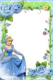 Transparent Blue Green Kids Frame With Princess Disney Frames Princess Frame Disney Scrapbook