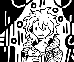 Trying to find anime produced by donuts? Black And White Anime Character Enjoys Donut Drawception