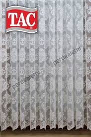 Tac Tul Perde Ekru Pileli Ve Kruvaze Damask Desenli 22357 Damask Perde Dekor
