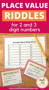 Place Value Riddles For 2 And 3 Digit Numbers Math Kids And Chaos Mental Maths Worksheets Place Values Math Word Problems