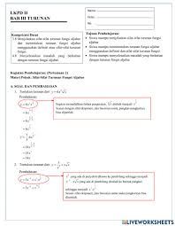 Check spelling or type a new query. Turunan Fungsi Aljabar 2 Worksheet
