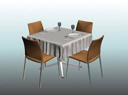 (8) vera round white marble dining table $650. Formal Square Dining Table With Utensils 3d Max Model For 3d Studio Max Designs Cad