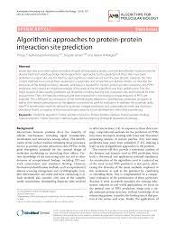 Of theoretical (biophysical and functional) models, and the development of software and workflows for belgium crystal t. Algorithmic Approaches To Protein Protein Interaction Site Prediction Topic Of Research Paper In Biological Sciences Download Scholarly Article Pdf And Read For Free On Cyberleninka Open Science Hub