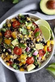 Tex Mex Quinoa Salad With Black Beans Corn The Real Food Dietitians Recipe Cold Meals Quinoa Recipes Healthy Real Food Recipes