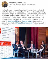 İcra kurulu başkanı, ulusal arazi finansmanı kooperatif derneği. Hartasuma Hartasuma Executive Director Tan Sri Ravindran Menon Recently Speaking As A Panellist At Rebuildinghumanity Forum Organised By 27 Group Facebook