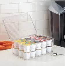 These tayst coffee bean jars are compact and hold 25 pods. Coffee Pod Storage The Container Store
