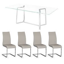 Check spelling or type a new query. Cologne Glass Table And X4 Bucharest Grey Dining Chair Set Collingwood Batchellor