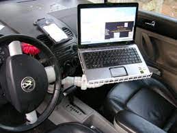How To Turn Your Car Into A Mobile Office Laptop Desk Mobile Office Computer Work Desk