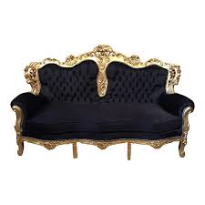 Black And Gold Couch Black Gold Rococo Style Tufted Black Sofa Gold Sofa Gold Couch Blue Tufted Sofa