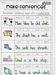 Sh Ch Words Worksheets Free Www In 2020 Sentence Writing Activities Writing Sentences Kindergarten Sentences Kindergarten