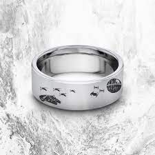 Star Wars Millenium Falcon Ring Star Wars Tie Fighters Death Star Ring Star Wars Wedding Band Princ Star Wars Ring Star Wars Wedding Band Star Wars Wedding
