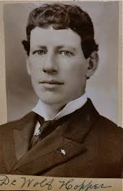 Photo circa 1890 of Dewolf Hopper, as important star of unauthorized  American Gilbert and Sullivan productions in the 1880s.