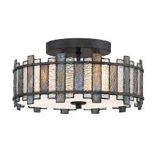 black tiffany semi flush mount light