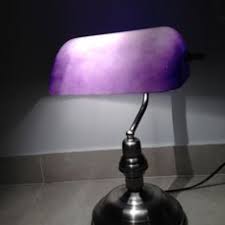 G4059 noble old british bankers lamp banker s brass blue glass lampshade. Silver Coloured Notary Bankers Lamp With Blue Purple Catawiki