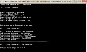 300 ribu per bulan kepada lembaga dana pensiun dimana pendiriannya telah disahkan oleh menteri keuangan. Contoh Program C Menghitung Gaji Karyawan Bundet