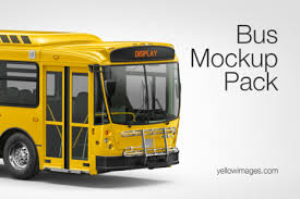 Bus Mockup Pack In Handpicked Sets Of Vehicles On Yellow Images Creative Store