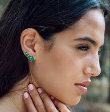 Pendientes trepadores de calcedonia rosa, delicados pendientes trepadores  de calcedonia, pendientes trepadores de plata de ley 925 bañados en oro,  pendientes trepadores rosas