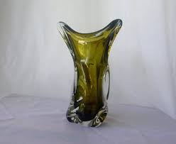 Grand Vase Massif Verre Souffle Signe Chalet Canada Vert Etsy Verre Souffle Grands Vases Chalet Canada