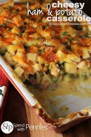 Layer potatoes, ham, cheese and onions in dish. Cheesy Ham And Potato Casserole Spend With Pennies