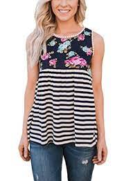 Upgrade your summer fashion with graphics and designs from independent artists check out our killer collection of tank tops, adorned with all of your favorite illustrations. Sidefeel Women Strips Babydoll Floral Print Sleeveless Tank Top With Lace Trim Large Black Buy Online In Dominica At Dominica Desertcart Com Productid 43745681